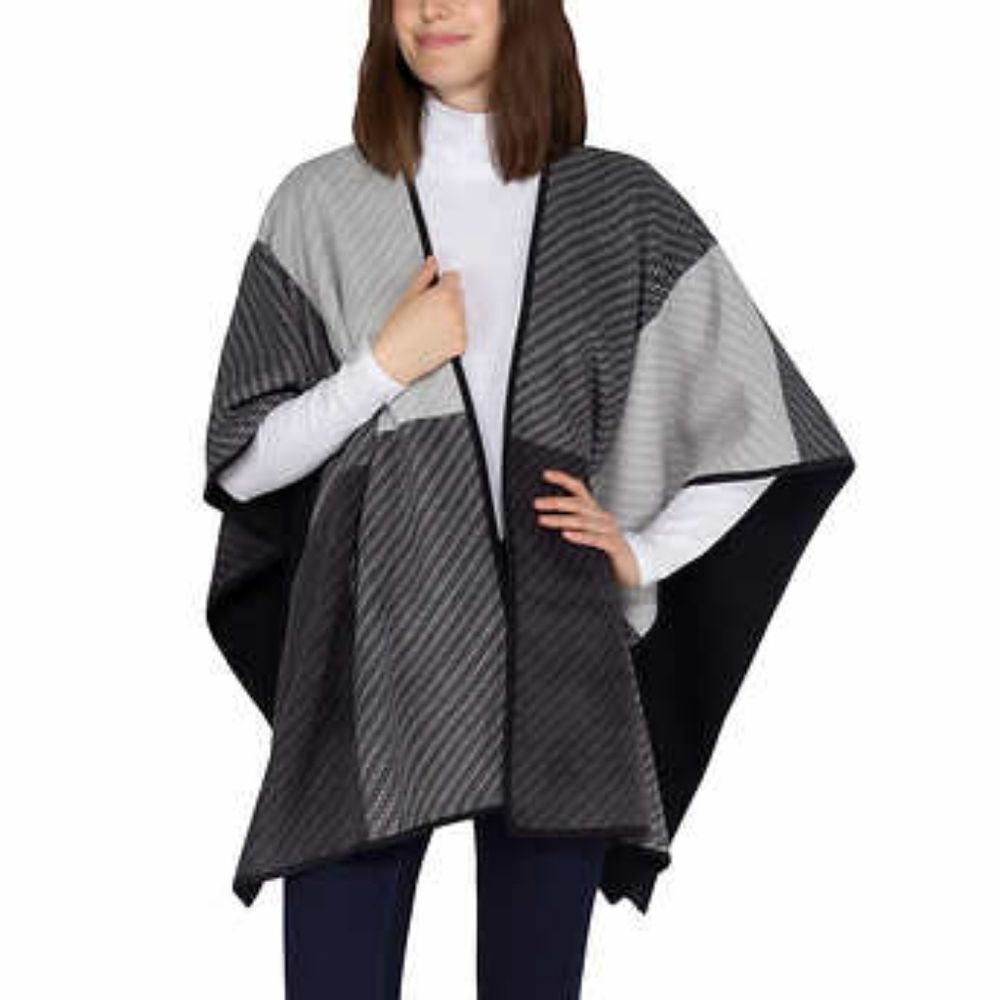 Ike Behar Ladies Reversible Wrap with High Pile Fleece